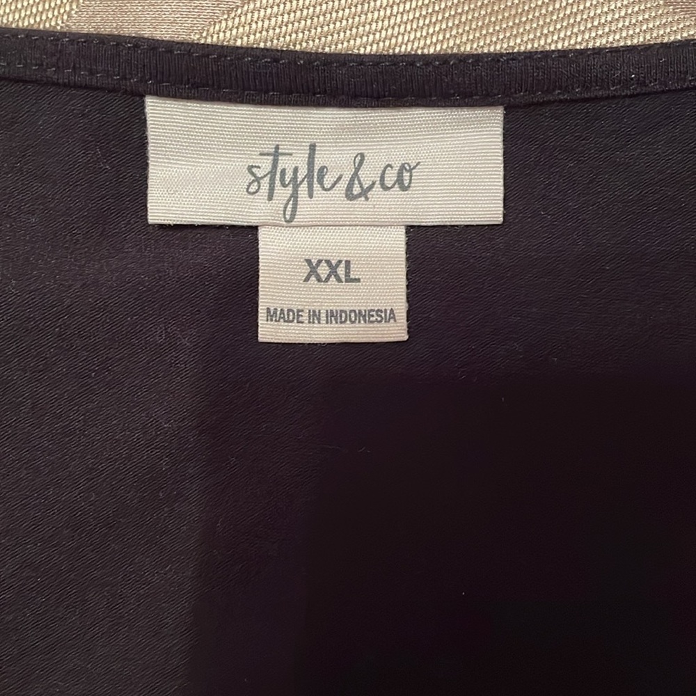 Style & Co Black Top With Ruffle. - Picture 4 of 6